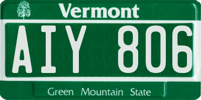 VT license plate AIY806