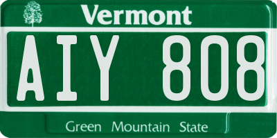 VT license plate AIY808