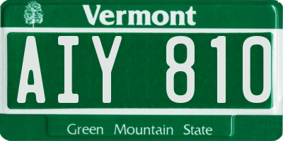 VT license plate AIY810
