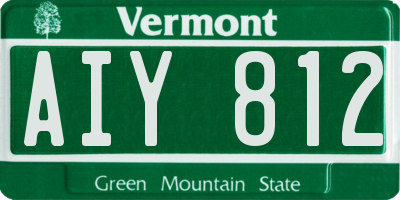 VT license plate AIY812