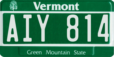 VT license plate AIY814