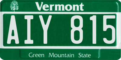 VT license plate AIY815