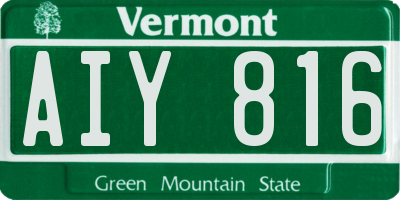 VT license plate AIY816