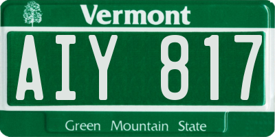 VT license plate AIY817
