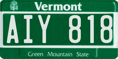 VT license plate AIY818