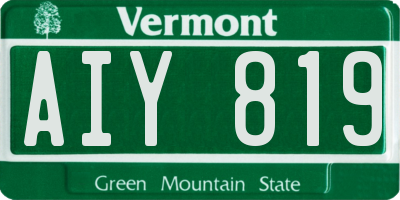 VT license plate AIY819