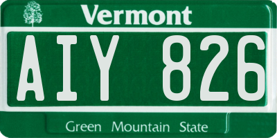 VT license plate AIY826
