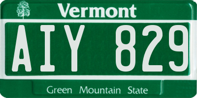 VT license plate AIY829