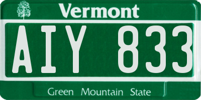VT license plate AIY833