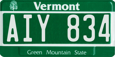 VT license plate AIY834