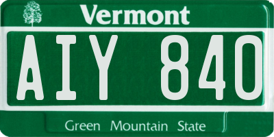 VT license plate AIY840