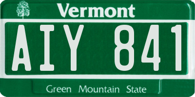 VT license plate AIY841