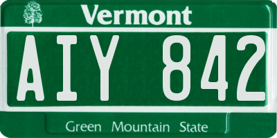 VT license plate AIY842