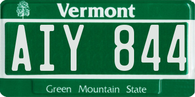 VT license plate AIY844