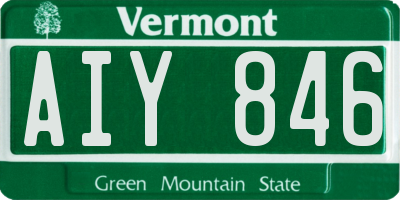 VT license plate AIY846