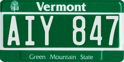 VT license plate AIY847
