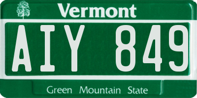VT license plate AIY849