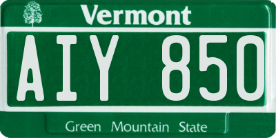 VT license plate AIY850