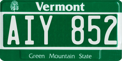 VT license plate AIY852