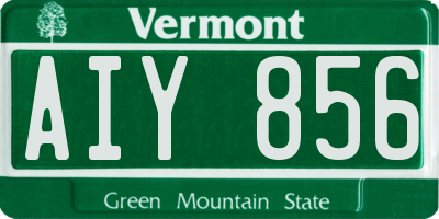 VT license plate AIY856