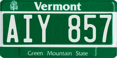 VT license plate AIY857