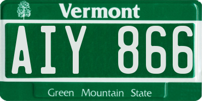 VT license plate AIY866