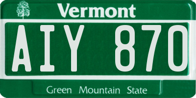 VT license plate AIY870