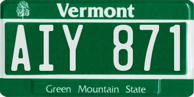 VT license plate AIY871