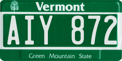 VT license plate AIY872
