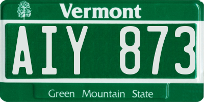 VT license plate AIY873