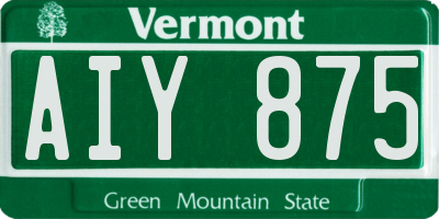 VT license plate AIY875