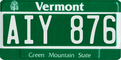 VT license plate AIY876