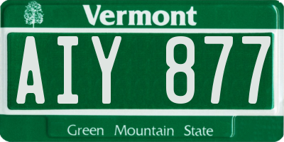 VT license plate AIY877