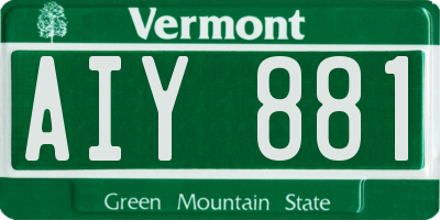 VT license plate AIY881