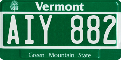 VT license plate AIY882