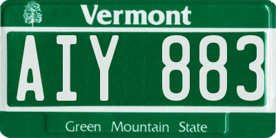 VT license plate AIY883