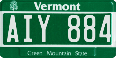 VT license plate AIY884