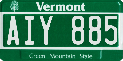 VT license plate AIY885