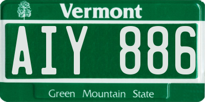 VT license plate AIY886