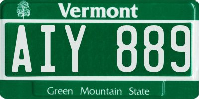 VT license plate AIY889