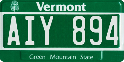 VT license plate AIY894