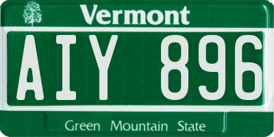 VT license plate AIY896