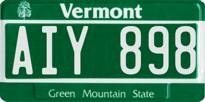 VT license plate AIY898