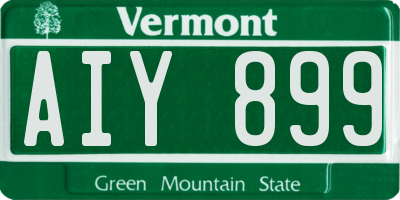 VT license plate AIY899