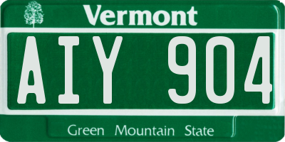 VT license plate AIY904