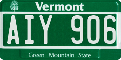 VT license plate AIY906