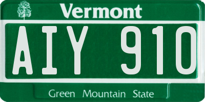 VT license plate AIY910
