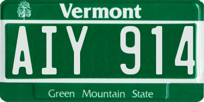 VT license plate AIY914