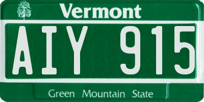 VT license plate AIY915