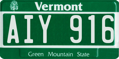 VT license plate AIY916